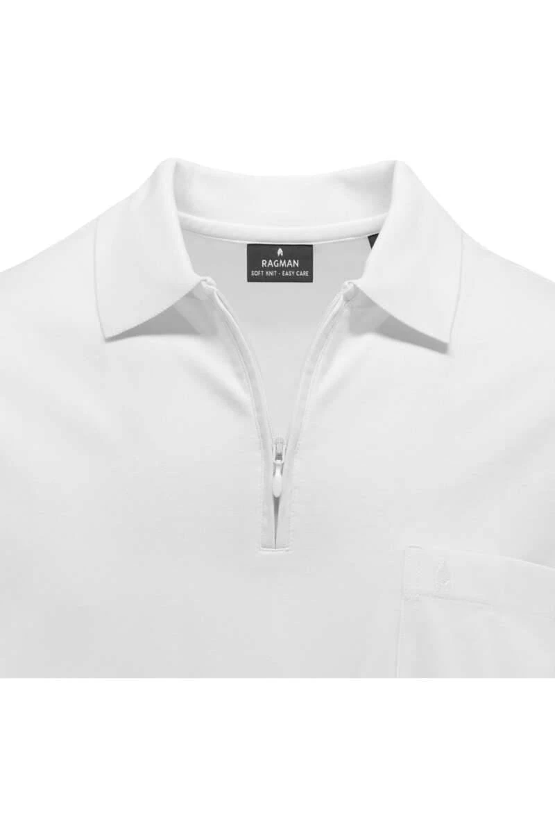 RAGMAN Regular Fit Poloshirt Weiss, Einfarbig 4 RAGMAN Regular Fit Poloshirt Weiss, Einfarbig – Bild 2