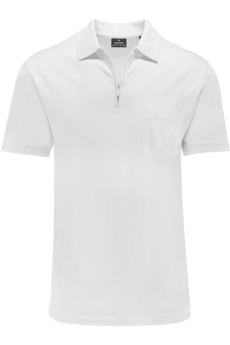 RAGMAN Regular Fit Poloshirt Weiss, Einfarbig 3 RAGMAN Regular Fit Poloshirt Weiss, Einfarbig