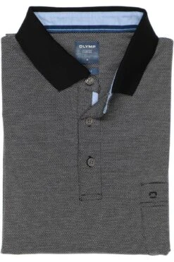 OLYMP Modern Fit Longsleeve Poloshirt Anthrazit, Einfarbig