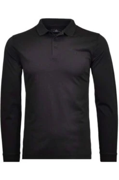 RAGMAN Soft Knit Regular Fit Poloshirt Schwarz, Einfarbig
