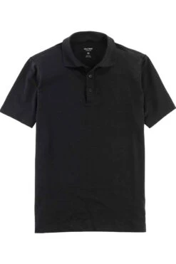 OLYMP Level Five Casual Body Fit Poloshirt Schwarz, Einfarbig