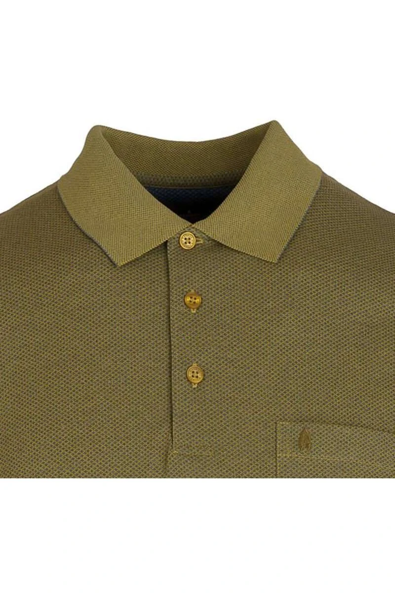 RAGMAN Soft Knit Regular Fit Poloshirt Ocker, Einfarbig 4 RAGMAN Soft Knit Regular Fit Poloshirt Ocker, Einfarbig – Bild 2