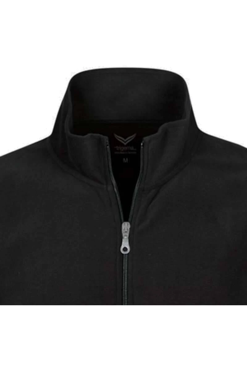 TRIGEMA Comfort Fit Herren Fleecejacke Zip Schwarz 4 TRIGEMA Comfort Fit Herren Fleecejacke Zip Schwarz – Bild 2