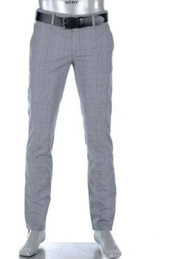 Alberto LOU-J Regular Fit Herren Chino Blau,Kariert