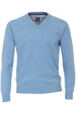 Redmond Casual Regular Fit Herren Pullover V-Ausschnitt Hellblau