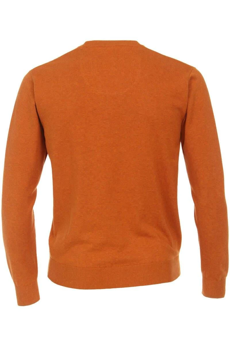 Redmond Casual Regular Fit Herren Pullover V-Ausschnitt Hellorange 5 Redmond Casual Regular Fit Herren Pullover V-Ausschnitt Hellorange – Bild 3