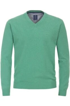 Redmond Casual Regular Fit Herren Pullover V-Ausschnitt Grün