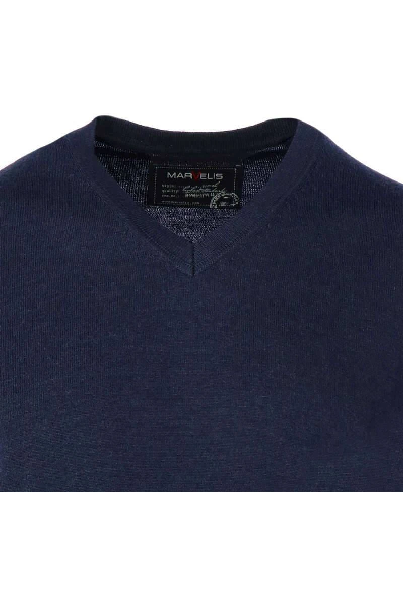 Marvelis Herren Pullover V-Ausschnitt Marine 4 Marvelis Herren Pullover V-Ausschnitt Marine – Bild 2