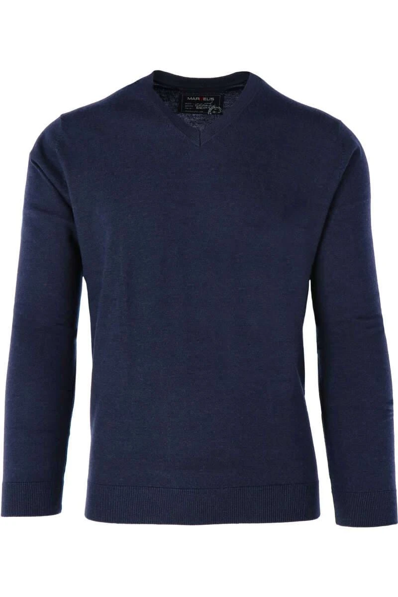 Marvelis Herren Pullover V-Ausschnitt Marine 3 Marvelis Herren Pullover V-Ausschnitt Marine