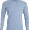 Marvelis Longsleeve Poloshirt Hellblau, Gemustert