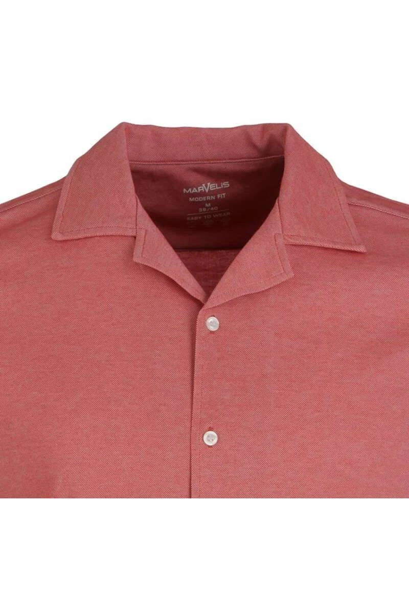 Marvelis Modern Fit Poloshirt Rot, Einfarbig 4 Marvelis Modern Fit Poloshirt Rot, Einfarbig – Bild 2