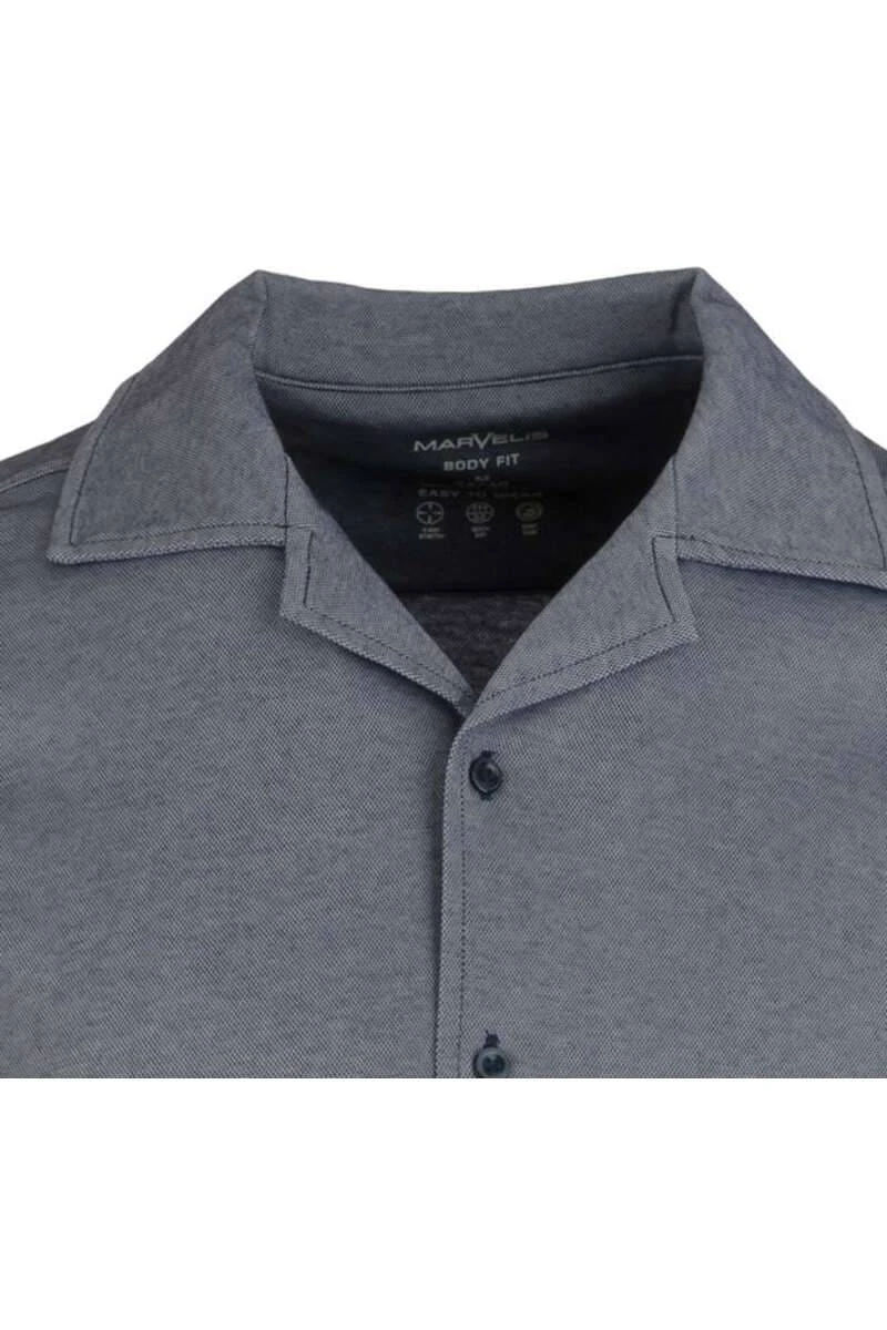 Marvelis Body Fit Poloshirt Nachtblau, Einfarbig 4 Marvelis Body Fit Poloshirt Nachtblau, Einfarbig – Bild 2