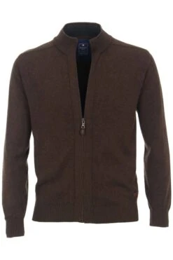 Redmond Casual Regular Fit Herren Strickjacke Zip Braun