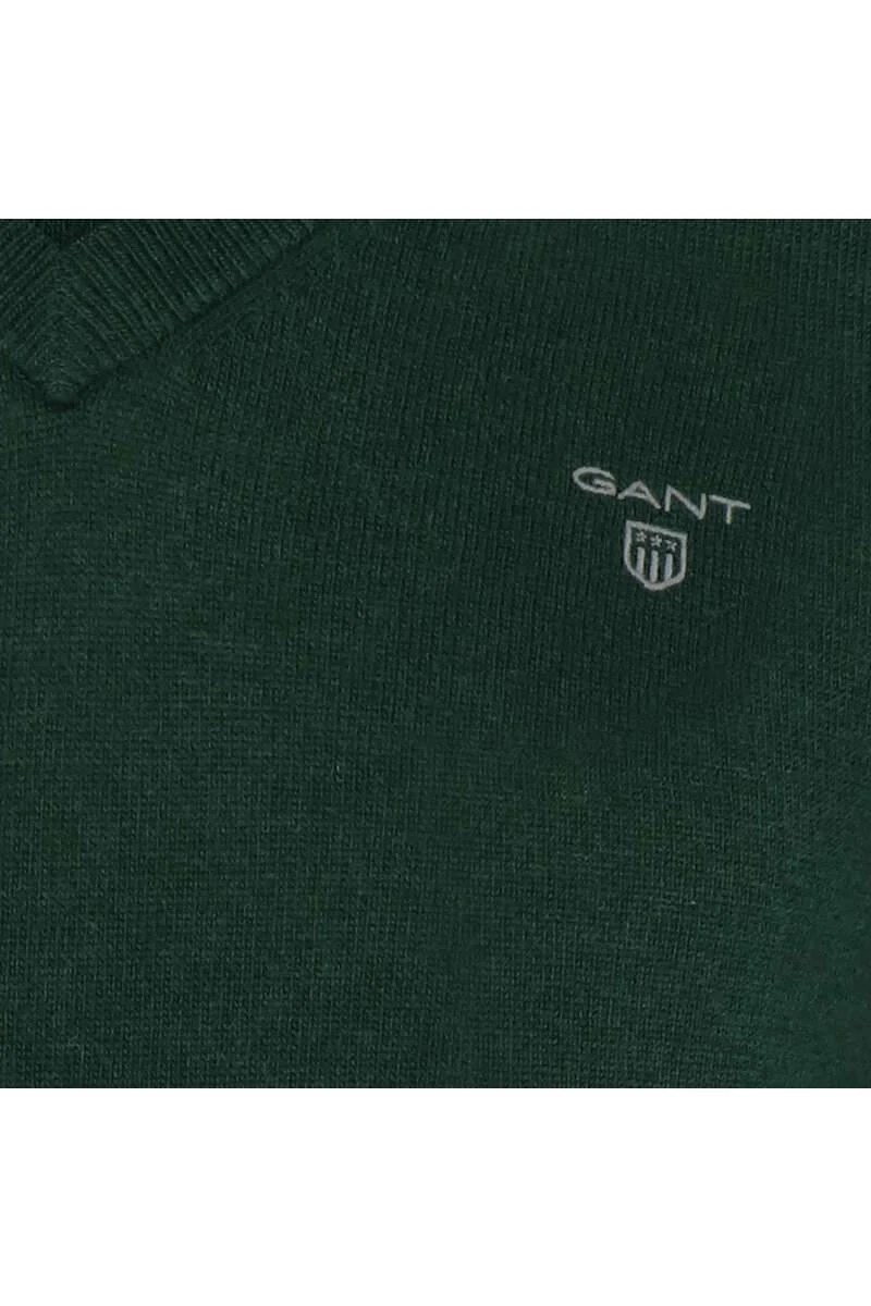 GANT Regular Fit Herren Pullover V-Ausschnitt Dunkelgrün 5 GANT Regular Fit Herren Pullover V-Ausschnitt Dunkelgrün – Bild 3