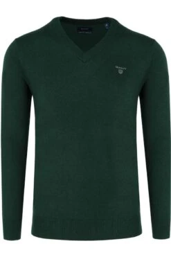 GANT Regular Fit Herren Pullover V-Ausschnitt Dunkelgrün
