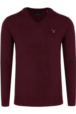 GANT Regular Fit Herren Pullover V-Ausschnitt Rot