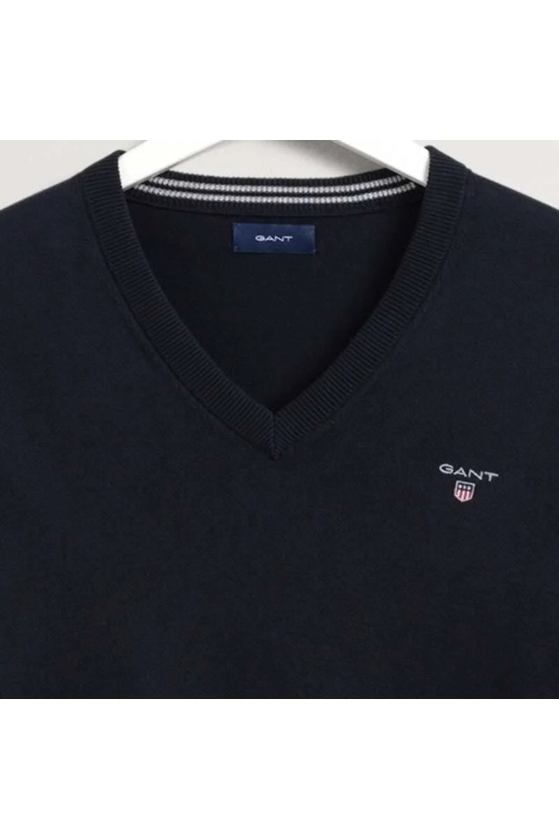 GANT Regular Fit Herren Pullover V-Ausschnitt Navy 4 GANT Regular Fit Herren Pullover V-Ausschnitt Navy – Bild 2