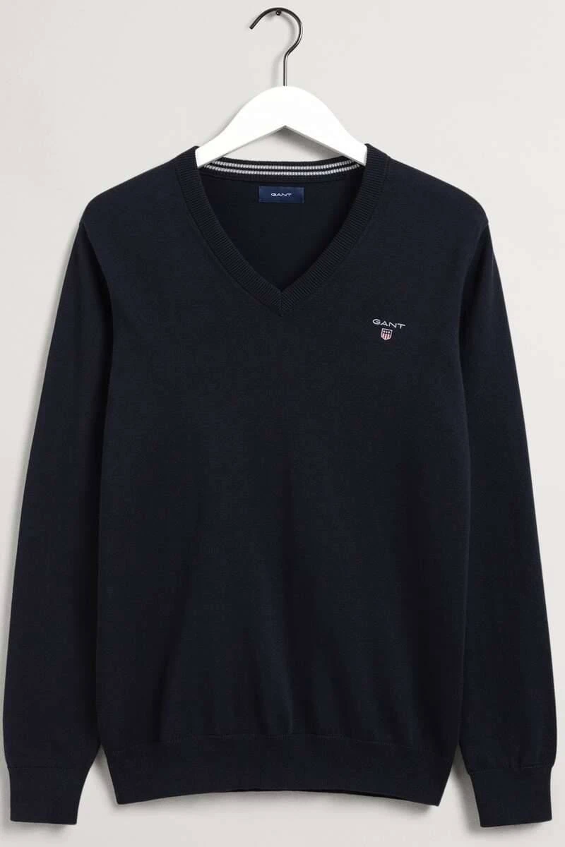 GANT Regular Fit Herren Pullover V-Ausschnitt Navy 3 GANT Regular Fit Herren Pullover V-Ausschnitt Navy