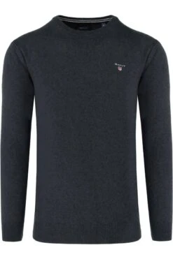 GANT Regular Fit Herren Pullover Rundhals Dunkelgrau