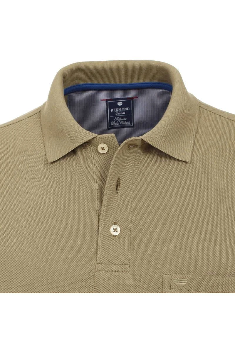 Redmond Casual Regular Fit Poloshirt Oliv, Einfarbig 4 Redmond Casual Regular Fit Poloshirt Oliv, Einfarbig – Bild 2