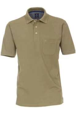 Redmond Casual Regular Fit Poloshirt Oliv, Einfarbig