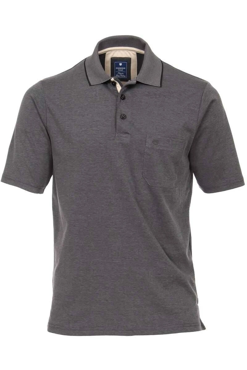 Redmond Casual Poloshirt Anthrazit, Einfarbig 3 Redmond Casual Poloshirt Anthrazit, Einfarbig