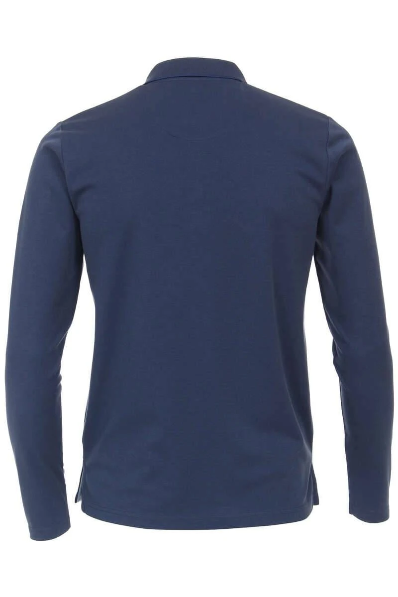 Redmond Casual Regular Fit Poloshirt Blau, Einfarbig 5 Redmond Casual Regular Fit Poloshirt Blau, Einfarbig – Bild 3
