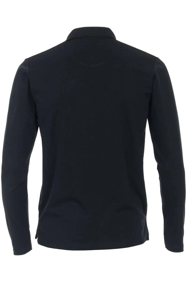 Redmond Casual Regular Fit Poloshirt Schwarz, Einfarbig 5 Redmond Casual Regular Fit Poloshirt Schwarz, Einfarbig – Bild 3