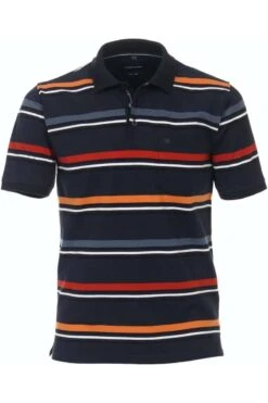 Casa Moda Casual Fit Poloshirt Orange, Gestreift