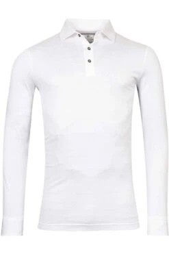 Baileys Regular Fit Longsleeve Poloshirt Weiss, Einfarbig