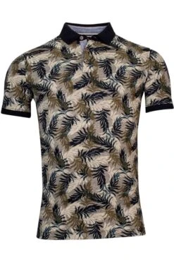 Baileys Tailored Fit Poloshirt Beige, Gemustert