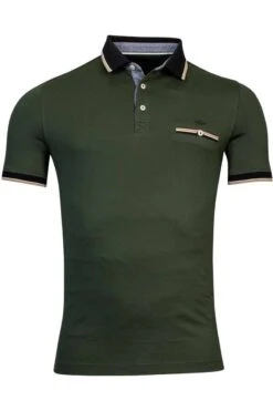 Baileys Tailored Fit Poloshirt Grün, Einfarbig