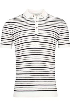 Giordano Modern Fit Poloshirt Weiss/schwarz, Gestreift