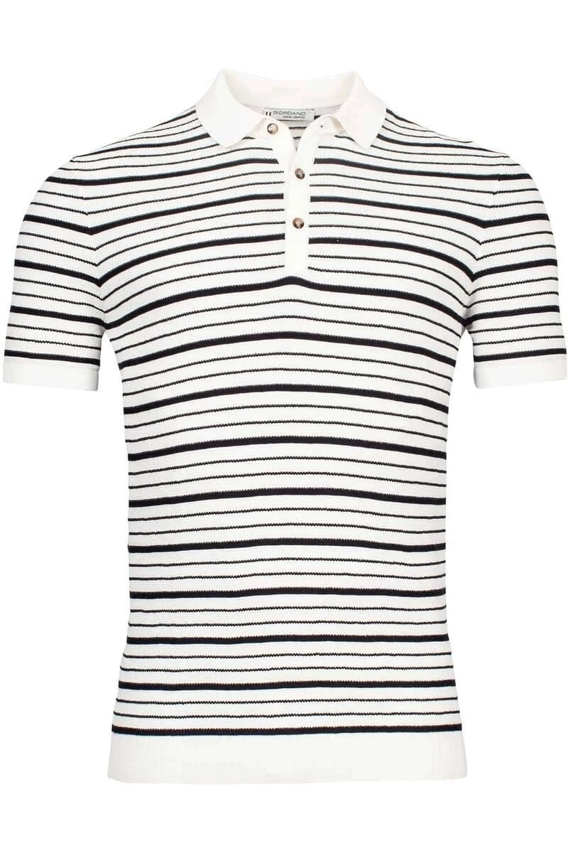Giordano Modern Fit Poloshirt Weiss/schwarz, Gestreift 3 Giordano Modern Fit Poloshirt Weiss/schwarz, Gestreift