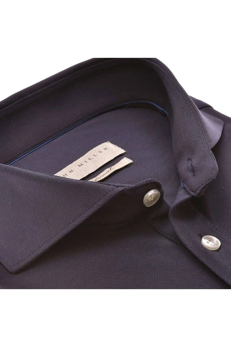 John Miller Slim Fit Poloshirt Navy, Einfarbig 4 John Miller Slim Fit Poloshirt Navy, Einfarbig – Bild 2