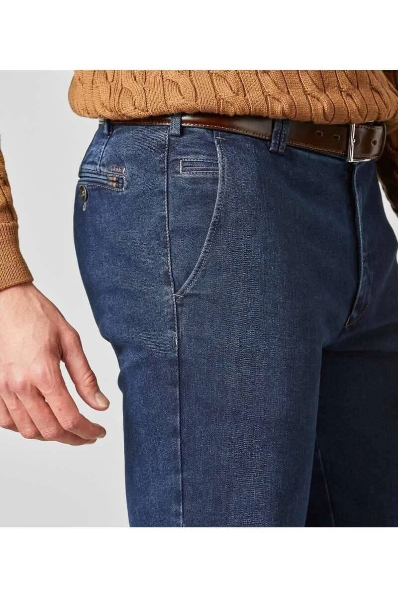 Meyer Modern Fit Herren Chino Dunkelblau,Einfarbig 6 Meyer Modern Fit Herren Chino Dunkelblau,Einfarbig – Bild 4