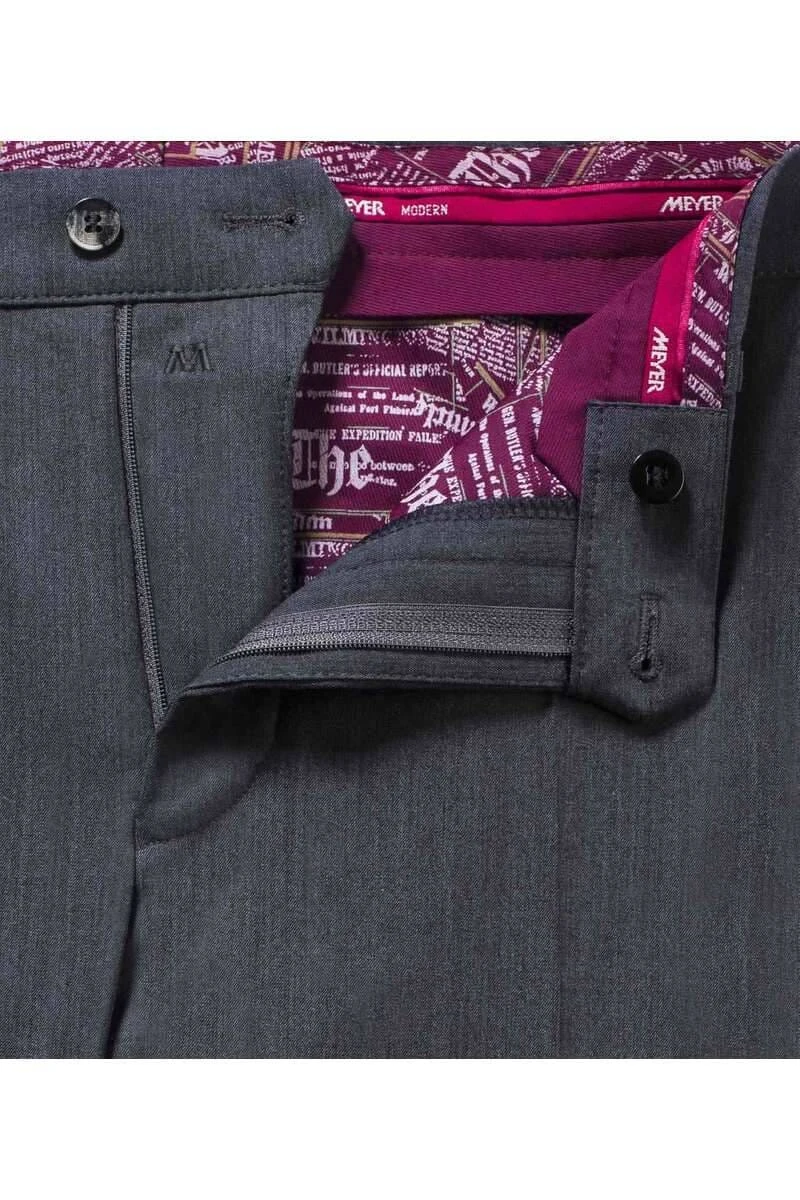 Meyer Modern Fit Herren Stoffhose Grau,Einfarbig 7 Meyer Modern Fit Herren Stoffhose Grau,Einfarbig – Bild 5