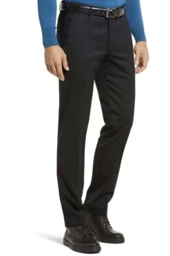 Meyer Modern Fit Herren Stoffhose Schwarz,Einfarbig