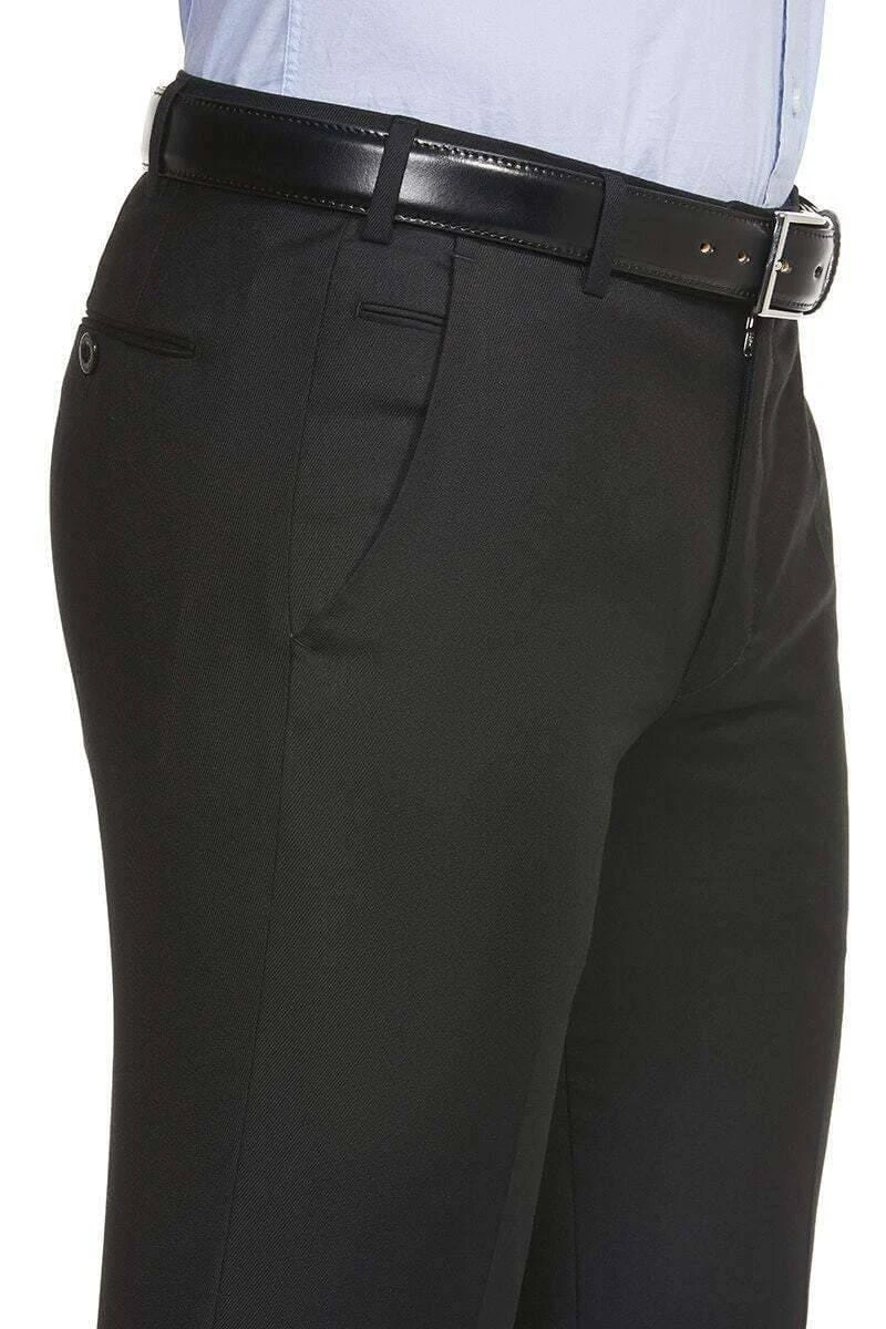 Meyer Super 100 Modern Fit Herren Stoffhose Schwarz,Einfarbig 5 Meyer Super 100 Modern Fit Herren Stoffhose Schwarz,Einfarbig – Bild 3