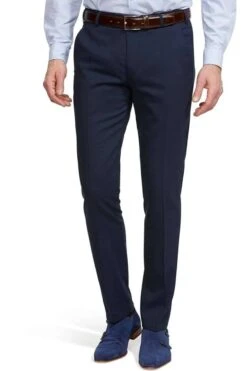 Meyer Super 100 Modern Fit Herren Stoffhose Marine,Einfarbig
