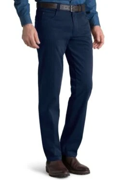 Meyer Regular Fit Five-Pocket Herren Stoffhose Marine,Einfarbig
