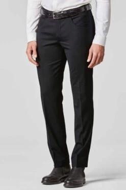 Meyer Casual Regular Fit Herren Stoffhose Schwarz,Einfarbig