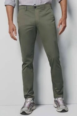 Meyer M5 Slim Fit Herren Chino Dunkelgrün,Einfarbig