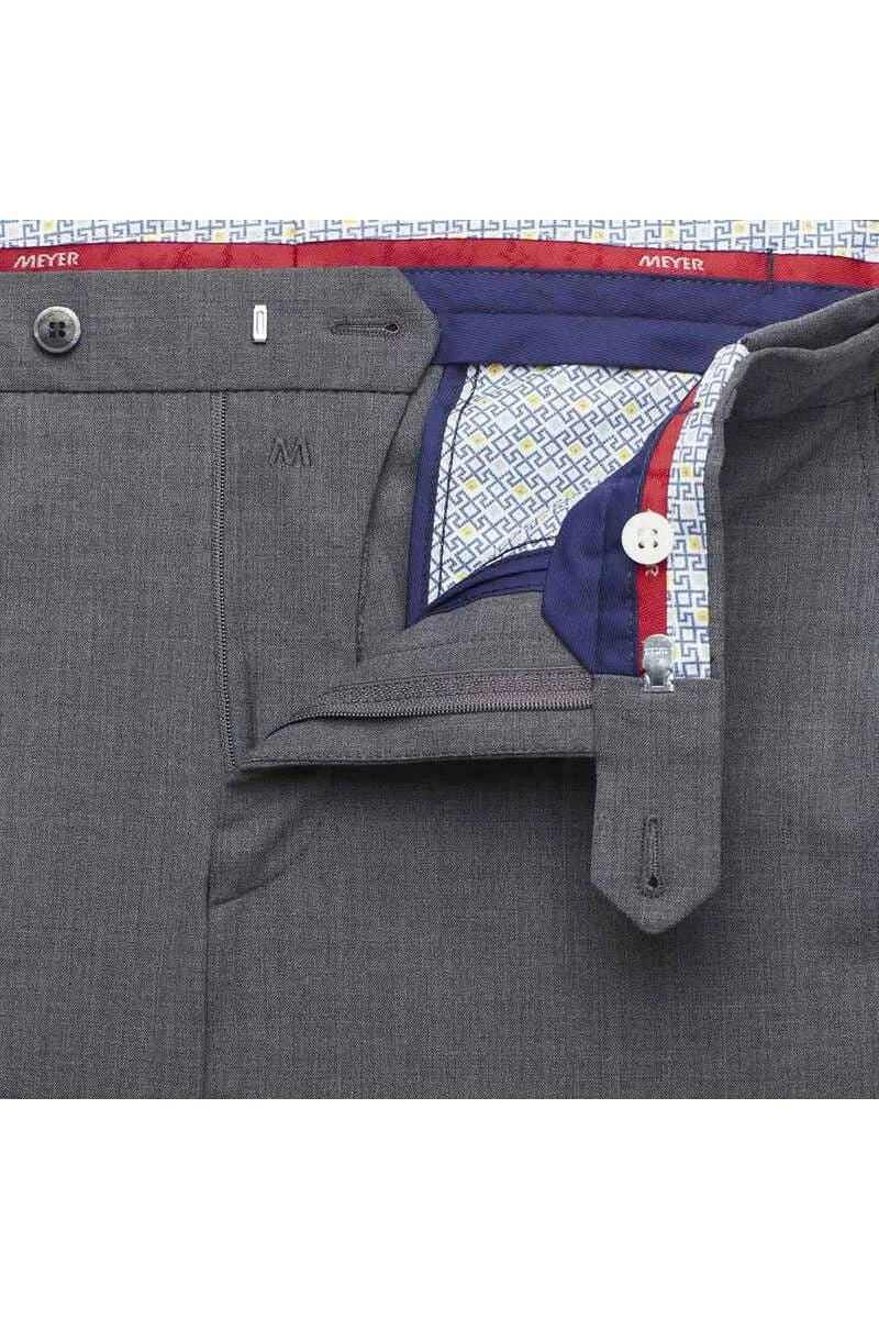 Meyer Flex Regular Fit Herren Stoffhose Mittelgrau,Einfarbig 5 Meyer Flex Regular Fit Herren Stoffhose Mittelgrau,Einfarbig – Bild 3