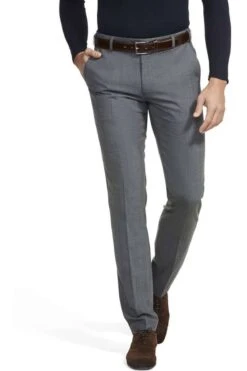 Meyer Flex Regular Fit Herren Stoffhose Mittelgrau,Einfarbig