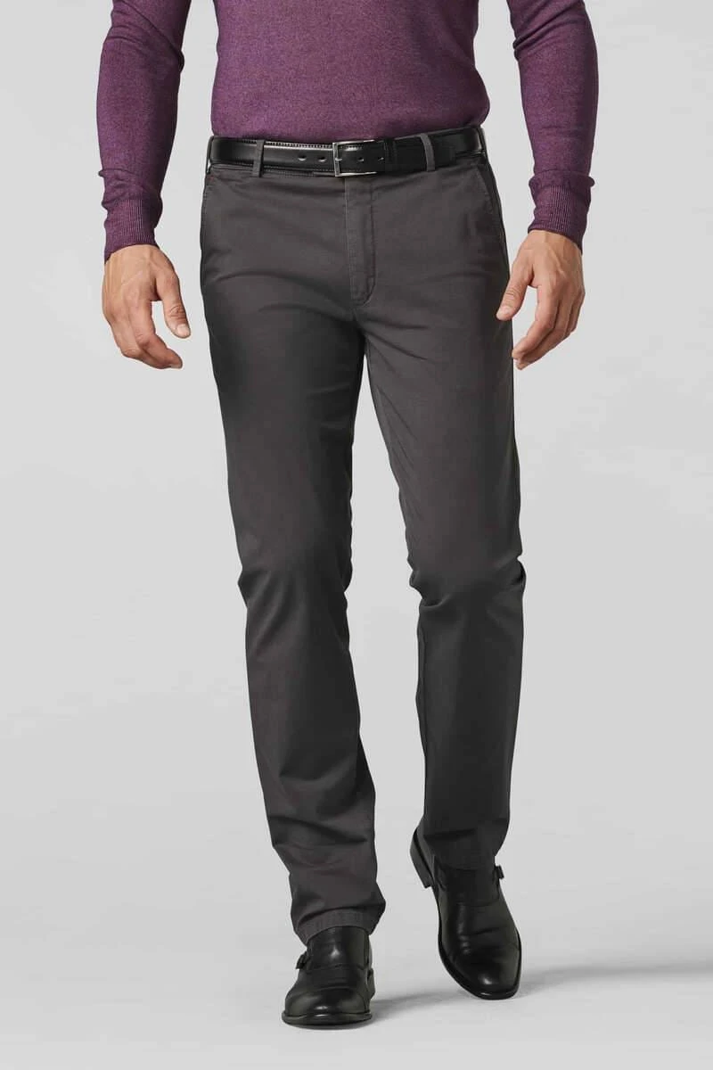 Meyer Regular Fit Herren Chino Anthrazit,Einfarbig 3 Meyer Regular Fit Herren Chino Anthrazit,Einfarbig