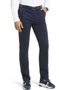 Meyer Slim Fit Herren Chino Marine,Einfarbig