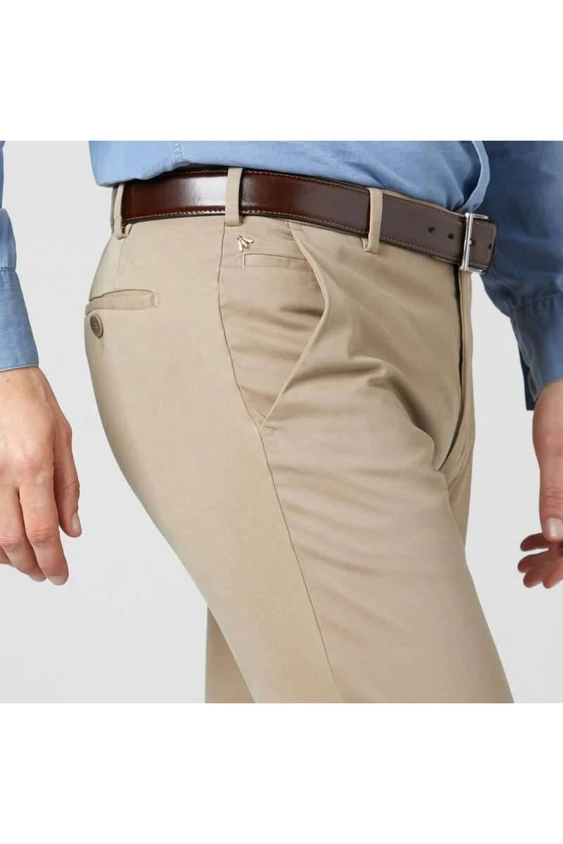 Meyer Slim Fit Herren Chino Beige,Einfarbig 4 Meyer Slim Fit Herren Chino Beige,Einfarbig – Bild 2