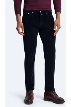 Pierre Cardin Lyon Tapered Fit Five-Pocket Herren Cordhose Blau