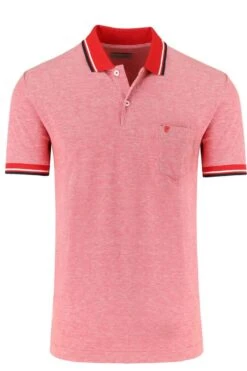 Pierre Cardin Tailored Fit Poloshirt Rot, Einfarbig